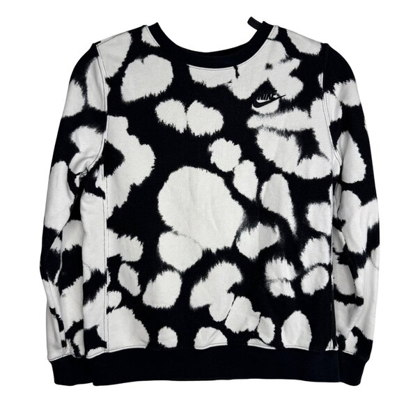 Nike Other - Nike Tie-Dye Abstract Black & White Crewneck Sweatshirt 80% Cotton Boys Size L